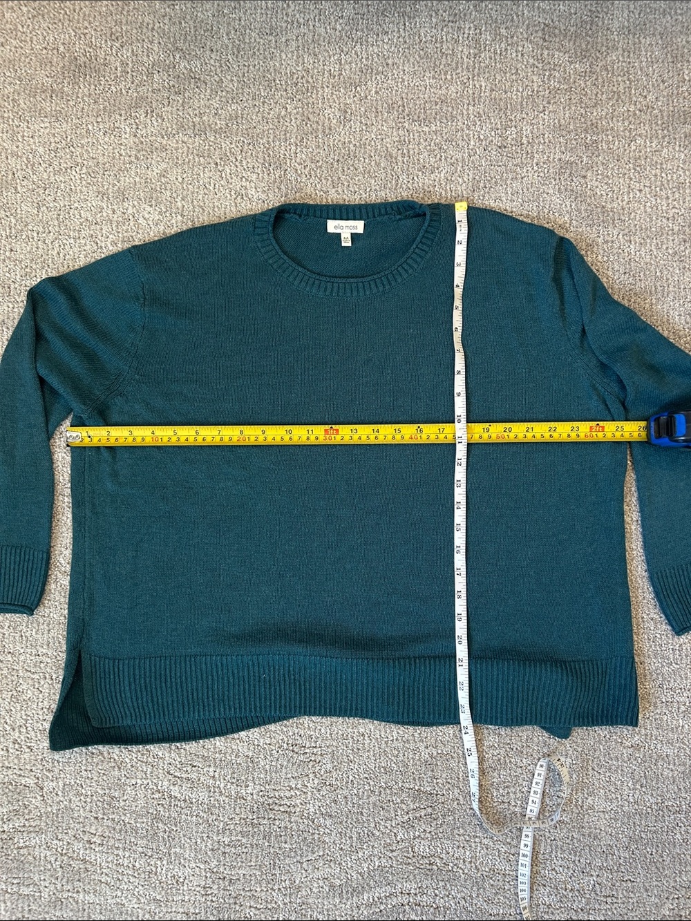 Ella Moss Teal Green Crewneck Sweater